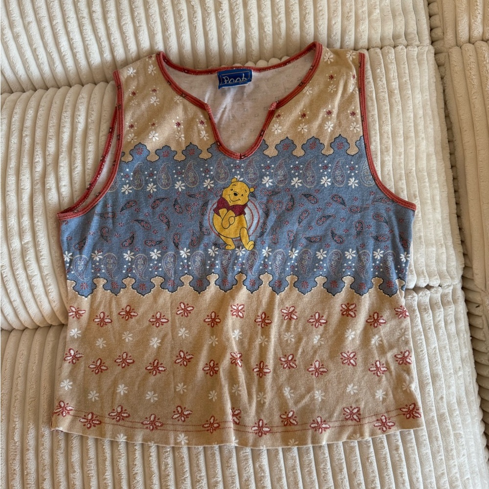 Vintage Y2K Winnie the Pooh Bear Disney Top Sleeveless Shirt 🙂